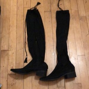 Thigh high black boots